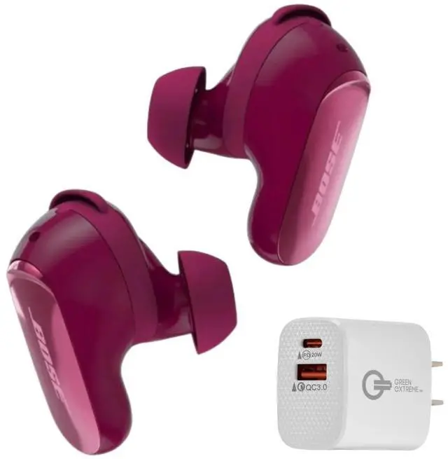 Main image of New QuietComfort Ultra Bluetooth Earbuds (2nd Gen), Wireless Noise Cancelling Earbuds, Up to 6 Hours Battery, IPX4 Rating, Immersive Audio, Deep Bass + Green Extreme Charger (Deep Plum)