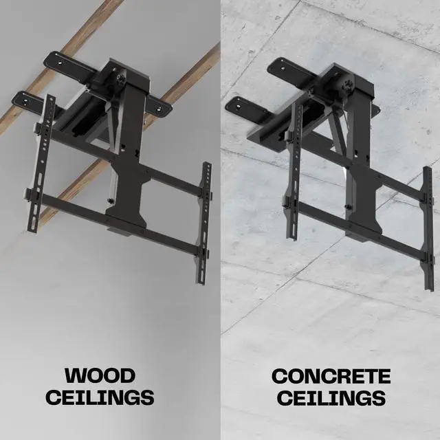 Alt view image 7 of 7 - Black Electric Ceiling TV Mount for 37 to 70 in Screens, MOUNT-E-FD75C | Large Motorized Flip Down TV Mount, Pitched Roof VESA Mount, Heavy Duty Steel, App and Voice Control, Holds 99 lbs