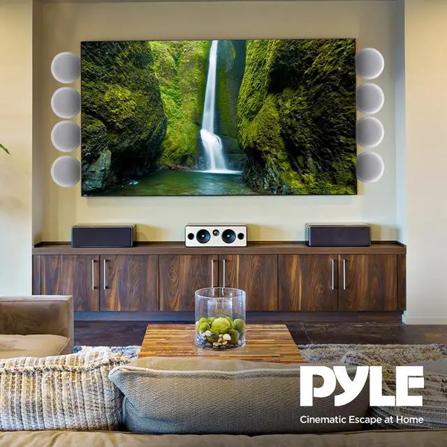 Alt view image 4 of 7 - 4 Pairs 6.5" 200W in Ceiling Wall Speakers, PDIC1661RD, White | 2 Way Flush Mount Stereo Speaker System Pair, Easy to Install Indoor Home Audio Set for Wide Range of Sound