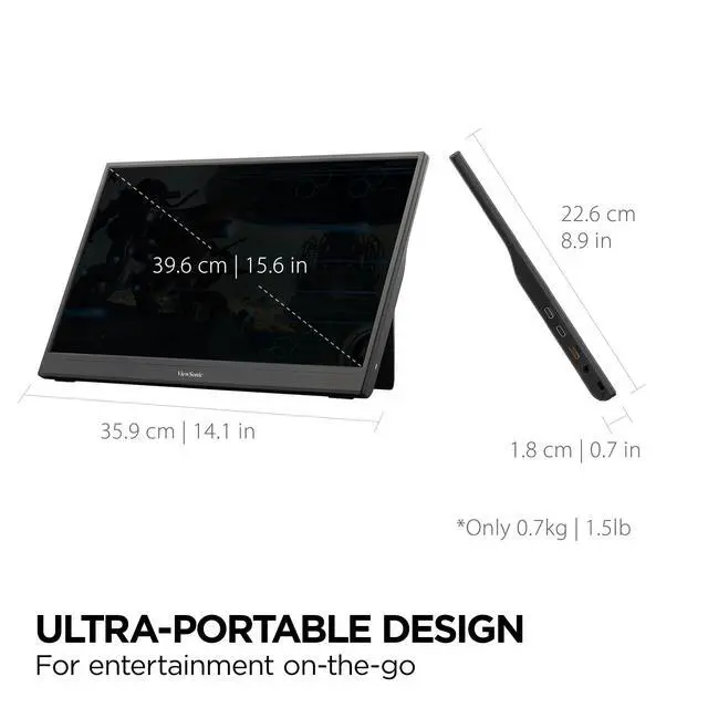 Alt view image 6 of 6 - VX1654 16 Inch Portable Gaming Monitor, 1080p 144Hz IPS USB-C | Mini HDMI For Consoles; 60W USB-C Powers Laptops, Built-In Stand Supports Travel, Work, Play, Desks, Classes, Streaming