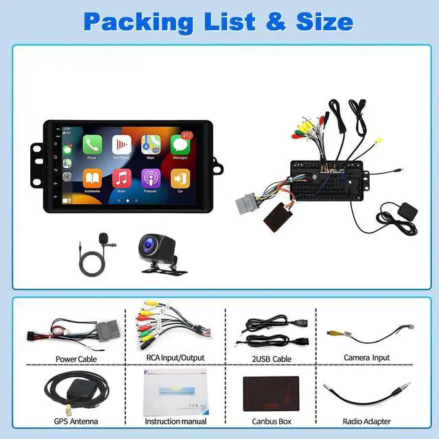 Alt view image 4 of 7 - 4+64G Car Stereo Radio for Chevy Silverado Tahoe GMC Sierra Yukon 2003-2006 | 7" Touch Screen Car Radio with Wireless Carplay Android Auto,GPS FM/SWC Bluetooth 1080P Backup Camera