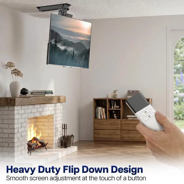 Alt view image 7 of 7 - Electric Ceiling TV Mount for 23 to 55 inch Screens, Flip Down Motorized Pitched Roof VESA Mount, MOUNT-E-FD55