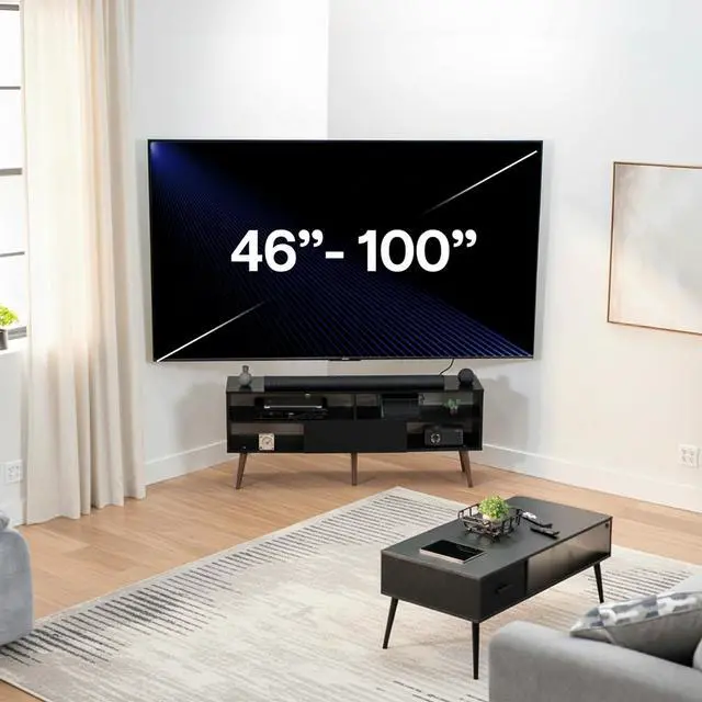 Alt view image 2 of 7 - Corner TV Wall Mount for 46 to 100 inch LCD LED Plasma Flat Screens, Full Motion Articulating Bracket, VESA up to 900x600, MOUNT-CR100C