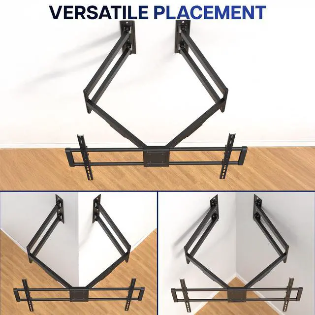Alt view image 6 of 7 - Corner TV Wall Mount for 46 to 100 inch LCD LED Plasma Flat Screens, Full Motion Articulating Bracket, VESA up to 900x600, MOUNT-CR100C