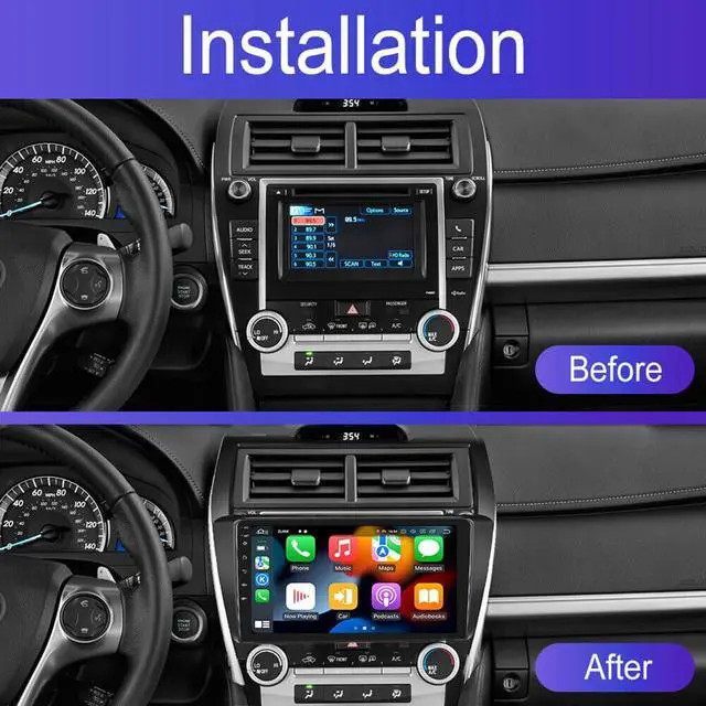 Alt view image 2 of 5 - 2+64G Android 14 Car Stereo Radio for Toyota Camry 2012 2013 2014, 9"IPS Touch Screen Car Radio for Camry Head Unit with Wireless Carplay Android Auto GPS Navi Bluetooth WiFi FM/RDS AHD Backup Camera