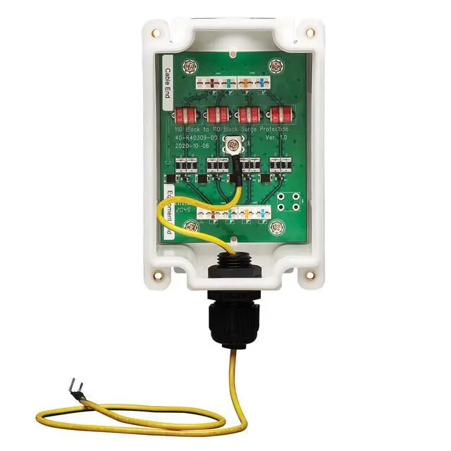 Alt view image 3 of 7 - Outdoor in-Line Power Over Ethernet PoE Surge Protector, Cat5e Cat6 & Cat6a, Up to 1 Gigabit per Second, 110 Punch Down, IP68 Dust & Water Resistant, (B110-SP-CAT-OD2)