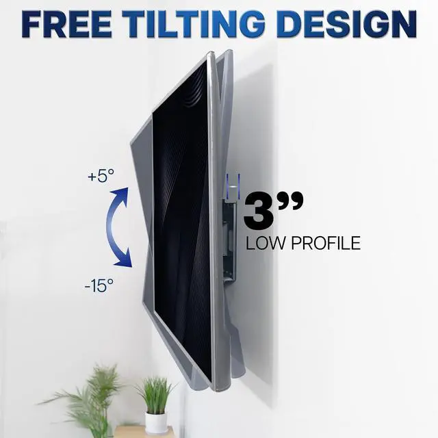 Alt view image 6 of 7 - Heavy Duty 43 to 85 inch Large Screen TV Articulating Wall Mount for LCD LED Flat and Curved Screens, Extra Extended Long Arm Swivel Mount, Max VESA 600x400mm, Black, MOUNT-VW085L