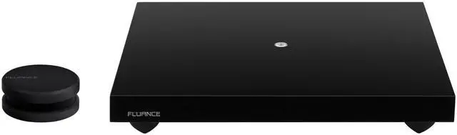 Main image of Turntable Isolation Base Anti-Vibration Wood Platform and HiFi Vinyl Record Weight Stabilizer with Rubberized Finish - Piano Black