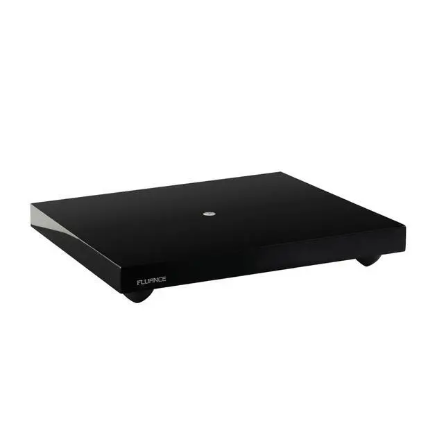 Alt view image 2 of 7 - Turntable Isolation Base Anti-Vibration Wood Platform and HiFi Vinyl Record Weight Stabilizer with Rubberized Finish - Piano Black