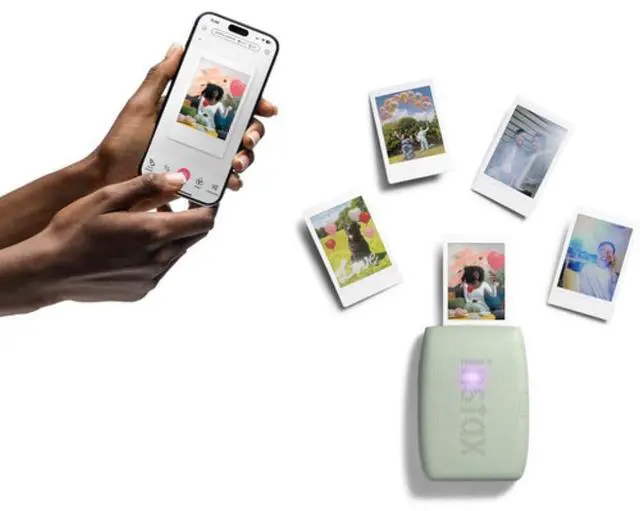 Main image of INSTAX Mini Link 3 Smartphone Printer | Sage Green Bundled INSTAX Mini Instant Film | 20 Exposures + Microfiber Cleaning Cloth (3 Items)