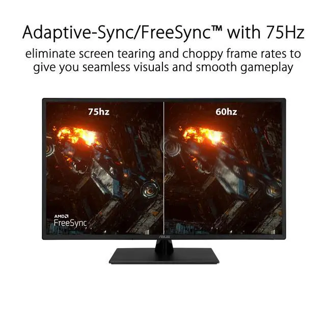 Alt view image 3 of 7 - 32 Inch 1080P Monitor (VA329HE) - Full HD, IPS, 75Hz, Adaptive-Sync, Eye Care, Low Blue Light, Flicker Free, HDMI, VGA, Wall Mountable, Tilt Adjustable, Black