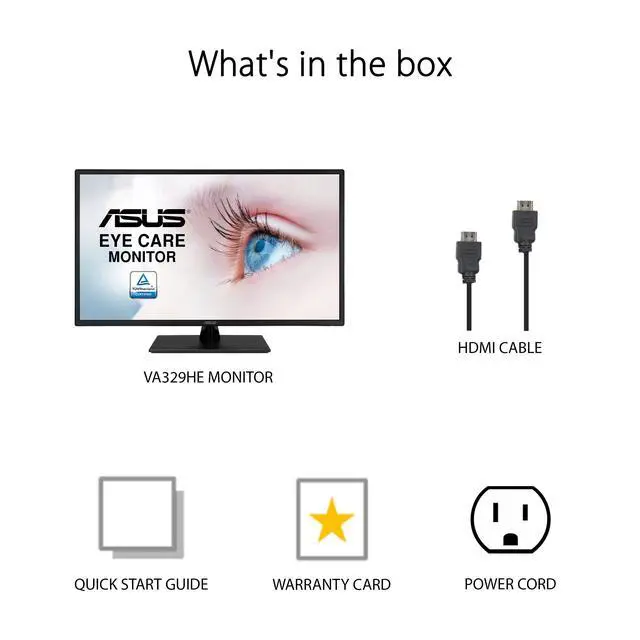 Alt view image 7 of 7 - 32 Inch 1080P Monitor (VA329HE) - Full HD, IPS, 75Hz, Adaptive-Sync, Eye Care, Low Blue Light, Flicker Free, HDMI, VGA, Wall Mountable, Tilt Adjustable, Black