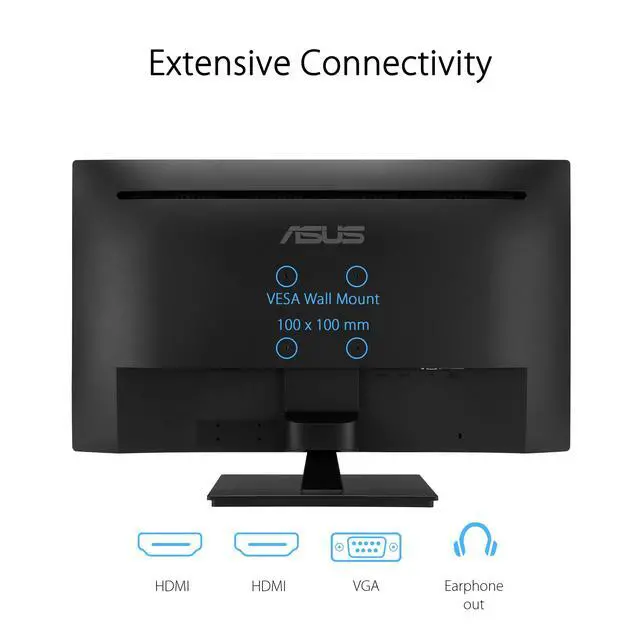 Alt view image 6 of 7 - 32 Inch 1080P Monitor (VA329HE) - Full HD, IPS, 75Hz, Adaptive-Sync, Eye Care, Low Blue Light, Flicker Free, HDMI, VGA, Wall Mountable, Tilt Adjustable, Black
