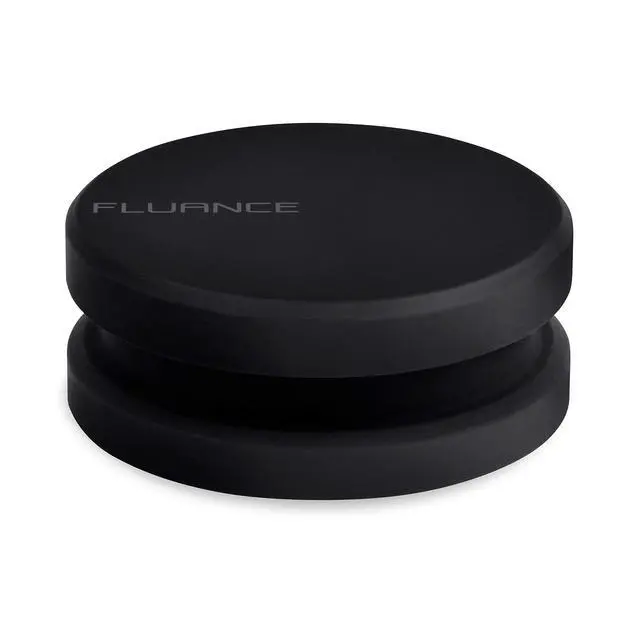 Alt view image 3 of 7 - Turntable Isolation Base Anti-Vibration Wood Platform and HiFi Vinyl Record Weight Stabilizer with Rubberized Finish - Piano Black