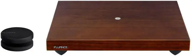 Main image of Turntable Isolation Base Anti-Vibration Wood Platform and HiFi Vinyl Record Weight Stabilizer with Rubberized Finish - Natural Walnut