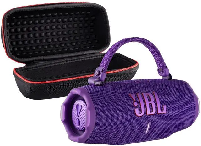 Main image of Charge 6 Portable Bluetooth Speaker (Purple) | IP68 Waterproof, DustProof, and DropProof, Outdoor Wireless Audio |28Hrs Playtime + Travel Case Bundle