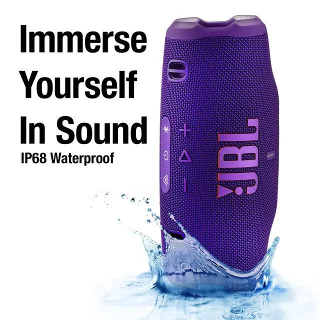 Alt view image 5 of 7 - Charge 6 Portable Bluetooth Speaker (Purple) | IP68 Waterproof, DustProof, and DropProof, Outdoor Wireless Audio |28Hrs Playtime + Travel Case Bundle