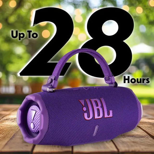 Alt view image 7 of 7 - Charge 6 Portable Bluetooth Speaker (Purple) | IP68 Waterproof, DustProof, and DropProof, Outdoor Wireless Audio |28Hrs Playtime + Travel Case Bundle