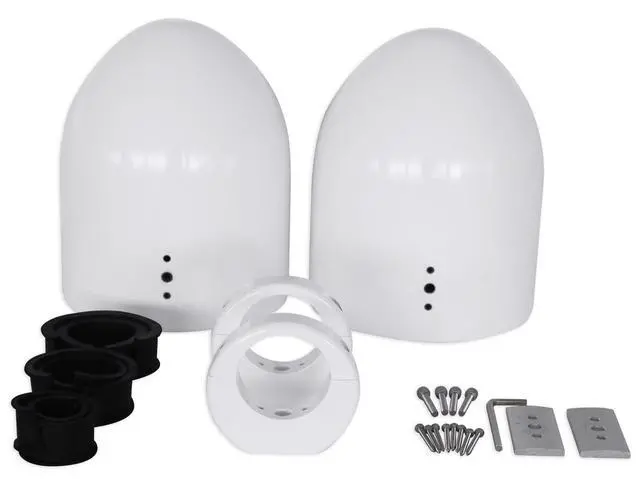 Alt view image 4 of 5 - MAC80W White Wakeboard Tower Pod Pair with RKL80MW LED Speakers | 900W Peak / 200W RMS, 2-Way Marine, 7.7" Aluminum Enclosures, MAC360W 360 Swivel Clamps, Surface Mount, Waterproof, 3-Items