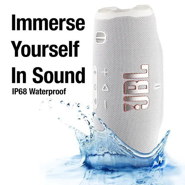 Alt view image 5 of 7 - Charge 6 Portable Bluetooth Speaker (White) | IP68 Waterproof, DustProof, and DropProof, Outdoor Wireless Audio |28Hrs Playtime + Travel Case Bundle