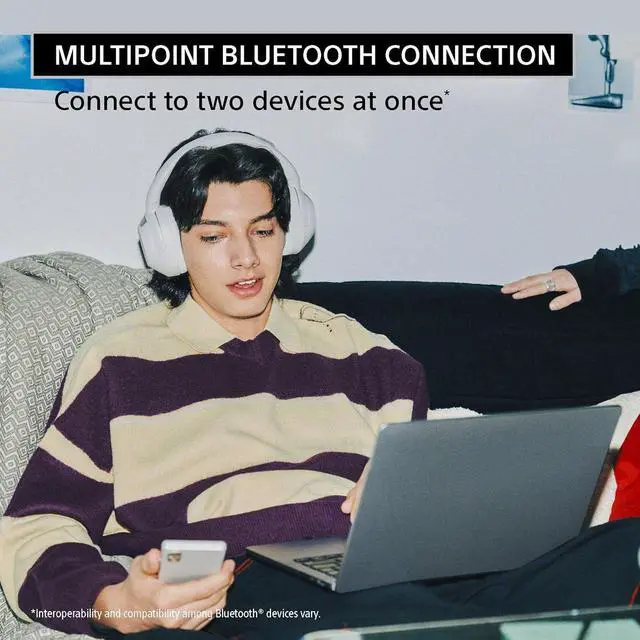 Alt view image 2 of 7 - ULT WEAR Noise Canceling Wireless Headphones with Alexa Built-in, Massive Bass and Comfortable Design, Black WHULT900N/B Bundle with 2 YR Enhanced Protection Pack and Wooden Headphone Stand