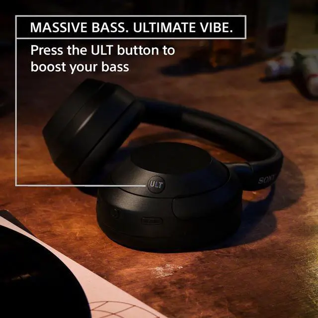 Alt view image 6 of 7 - ULT WEAR Noise Canceling Wireless Headphones with Alexa Built-in, Massive Bass and Comfortable Design, Black WHULT900N/B Bundle with 2 YR Enhanced Protection Pack and Wooden Headphone Stand