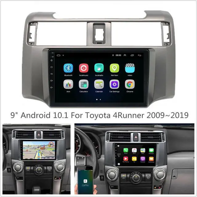Alt view image 2 of 7 - 9 Inch Android 13 Car Stereo for Toyota 4Runner 2009-2019 IPS Touch Screen Double Din Car Radio Receiver w/Wireless Carplay Android Auto GPS Navigation Bluetooth WiFi SWC BT Backup Camera Mic, 2+32G