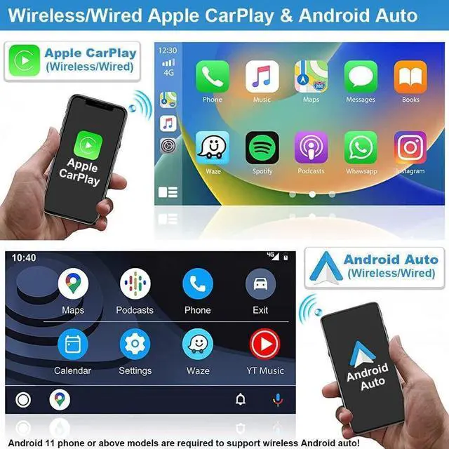 Alt view image 3 of 7 - 9 Inch Android 13 Car Stereo for Toyota 4Runner 2009-2019 IPS Touch Screen Double Din Car Radio Receiver w/Wireless Carplay Android Auto GPS Navigation Bluetooth WiFi SWC BT Backup Camera Mic, 2+32G