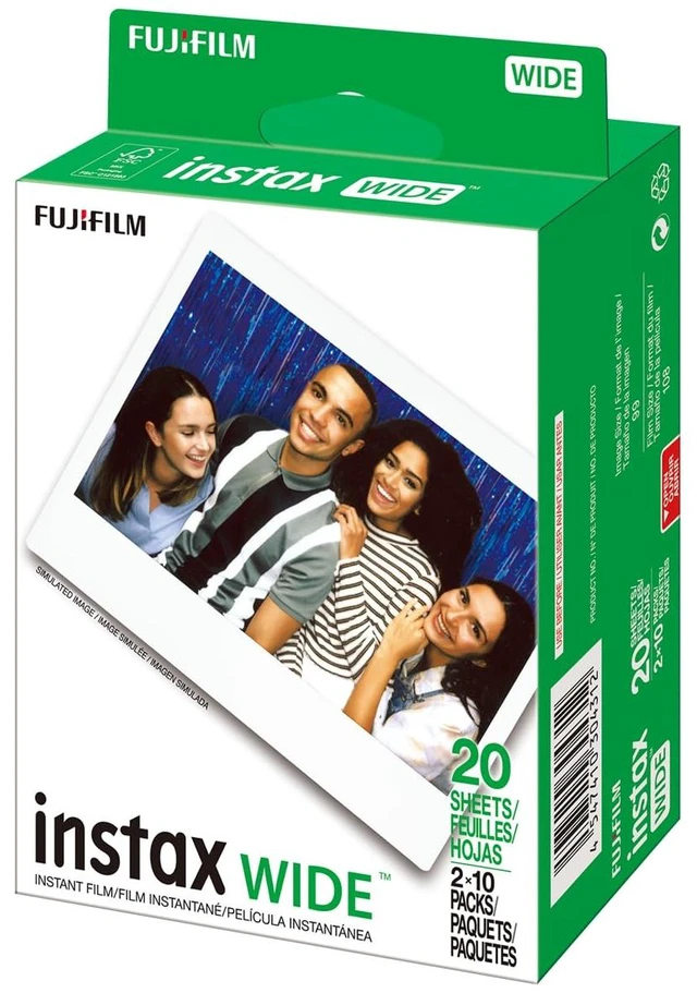Alt view image 3 of 3 - 5 Pack 20-Pack Instax Wide Instant Color Print Film, ISO 800