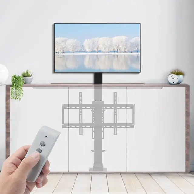 Alt view image 3 of 7 - Motorized TV Lift Stroke Length 39.4 Inches Motorized TV Mount Fit for 32-70 Inch TV Lift with Remote Control Height Adjustable 28.74-68.11 Inch,Load Capacity 154 Lbs