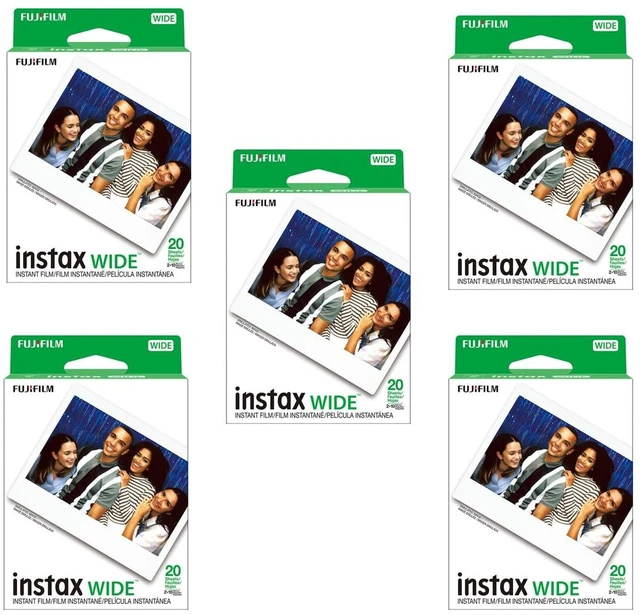 Main image of 5 Pack 20-Pack Instax Wide Instant Color Print Film, ISO 800