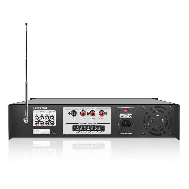 Alt view image 4 of 5 - 180W 6-Zone 70V/100V Commercial Power Amplifier with Bluetooth, Aluminum, for Restaurants, Lounges, Bars, Pubs, Schools and Warehouses (PAC180-6)