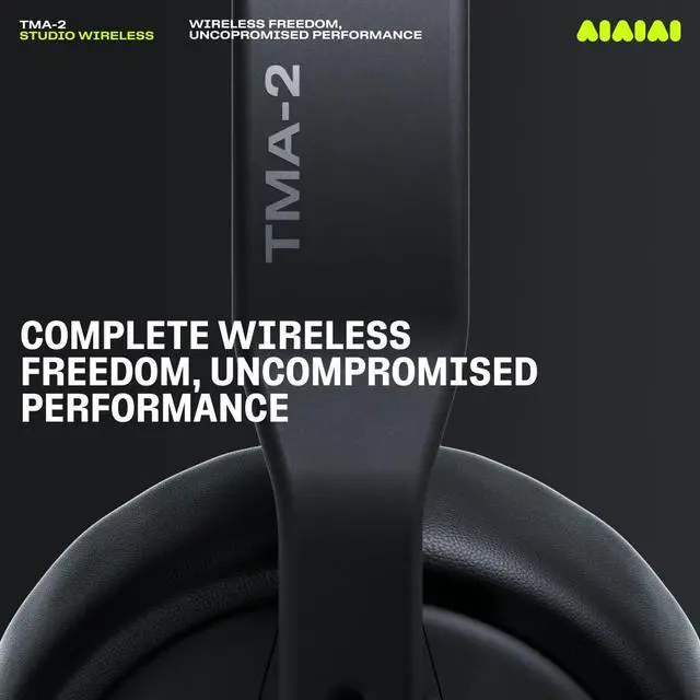 Alt view image 3 of 7 - TMA-2 Studio Wireless Black Over-Ear Headphones, W+ Link + Bluetooth | Studio headphones for mixing and producing, W+ Link and Bluetooth, 20+ Hours of Playback, detailed sound, app EQ, memory foam