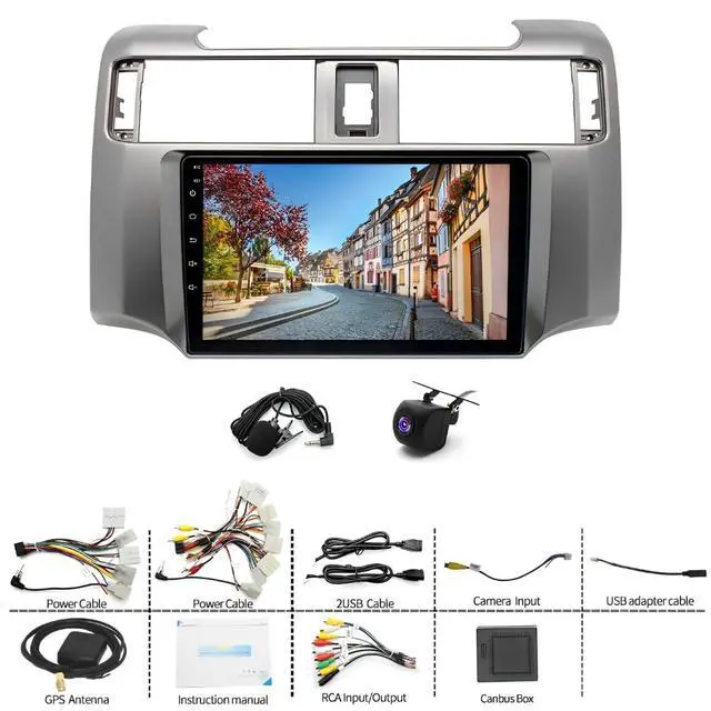 Alt view image 7 of 7 - 9 Inch Android 13 Car Stereo for Toyota 4Runner 2009-2019 IPS Touch Screen Double Din Car Radio Receiver w/Wireless Carplay Android Auto GPS Navigation Bluetooth WiFi SWC BT Backup Camera Mic, 2+32G