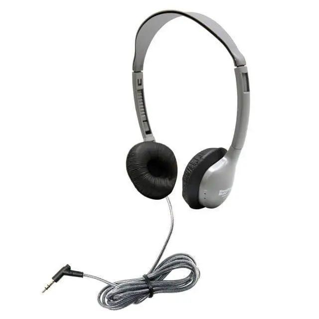 Alt view image 2 of 4 - MS2L Schoolmate Personal Stereo Headphones 10-Pack OnEar Design, 3.5mm SlimBarrel Plug, ChewResistant DuraCord, Replaceable Leatherette Cushions Gray