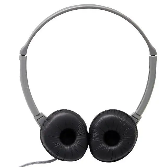 Alt view image 3 of 4 - MS2L Schoolmate Personal Stereo Headphones 10-Pack OnEar Design, 3.5mm SlimBarrel Plug, ChewResistant DuraCord, Replaceable Leatherette Cushions Gray