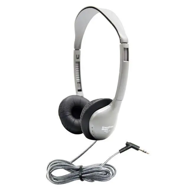 Alt view image 4 of 4 - MS2L Schoolmate Personal Stereo Headphones 10-Pack OnEar Design, 3.5mm SlimBarrel Plug, ChewResistant DuraCord, Replaceable Leatherette Cushions Gray