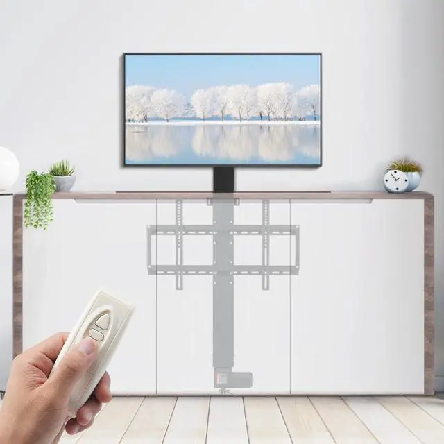 Alt view image 2 of 7 - Motorized TV Lift Stroke Length 31 Inches Motorized TV Mount Fit for Max.60 Inch Lift with Remote Control Height Adjustable 42-73 Inch,Load Capacity 132 Lbs