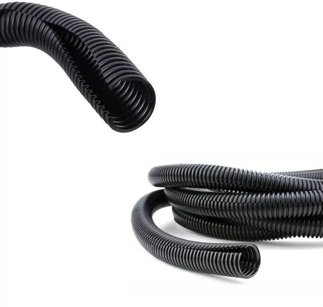 Main image of Nylon Split Wire Loom Tubing 1-1/4 Inch 250 Ft Long High Temperature Black Wire Conduit Cover for Cords - Corrugated Tubing and Protector for Automotive Wires