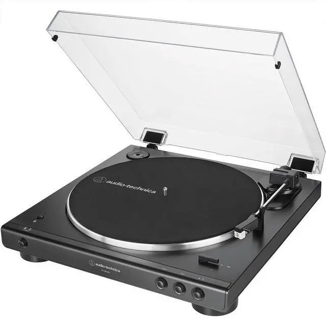 Alt view image 3 of 7 - AT-LP60XBT-BK Fully Automatic Belt-Drive Bluetooth Stereo Turntable, Black Bundle with Deco Gear Master Guide, Vinyl Record Cleaning Kit, 12" Silicone Rubber Platter Mat