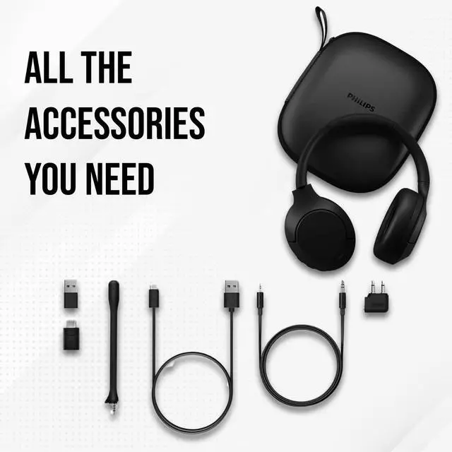 Alt view image 2 of 6 - Wireless Headphones Noise Cancelling, Stereo Over Ear Wireless Headphones with Removable Mic, Bluetooth Headset with Microphone, Lightweight and Touch Control, 55 Hours Playtime