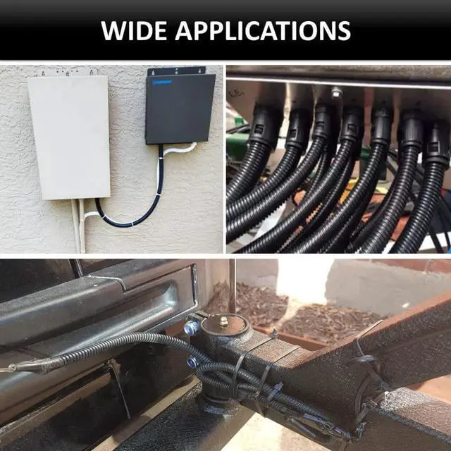 Alt view image 6 of 6 - Nylon Split Wire Loom Tubing 1-1/4 Inch 250 Ft Long High Temperature Black Wire Conduit Cover for Cords - Corrugated Tubing and Protector for Automotive Wires