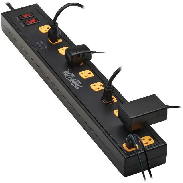 Alt view image 2 of 4 - Heavy Duty Surge Protector Power Strip with Work Lights, 10-Outlets for Industrial & Garage, 2 USB Ports, 10ft Power Cord, 4500 Joules, 150,000 Insurance (TLP1010USB)