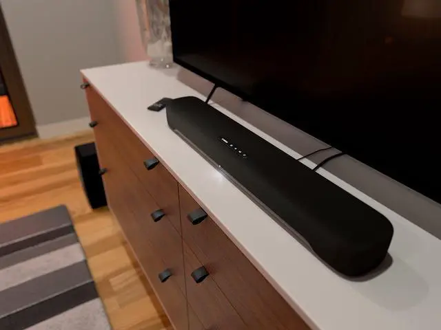 Alt view image 2 of 4 - Audio SR-C30A Compact Sound Bar with Wireless Subwoofer and Bluetooth, Black | 2.1-channel sound bar with wireless subwoofer and Bluetooth for movies, gaming and music