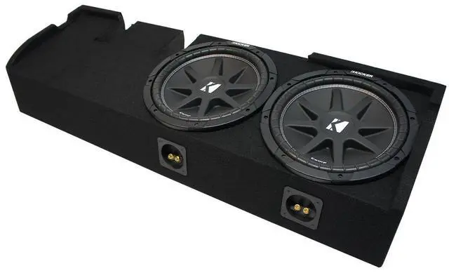 Main image of Kicker Comp C10 43C104 Dual 10" Sub Box Fits 2001-2003 Ford F150 SuperCrew | Sealed loaded subwoofer enclosure, pickup truck fitment, tight accurate bass, easy behind-seat install, 10 inch size