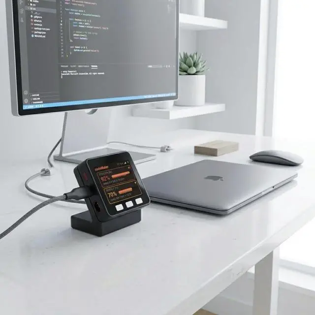 Alt view image 3 of 4 - codeMeter Claude Code Usage Monitor, WiFi AI Coding Limit Tracker, 5 Hour and Weekly Usage Display, Anthropic Usage Meter, Developer Desk Gadget, Vibe Coding Gift (USB-C Black)