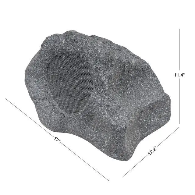Alt view image 3 of 6 - Pair of 2-Way 8" High Fidelity Passive Outdoor Rock Speakers, Weather-Resistant, 70V/100V/8-Ohm, Commercial Installation for Garden, Yard, Deck, Gray (ROCK-82G-PAIR)