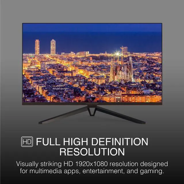 Alt view image 2 of 6 - airFrame 32" FHD Monitor, 1920x1080, Ultrawide, VESA Mount Compatible, Tilt Adjustment, HDMI/VGA, Slim Bezel, for Home, Office, and Light Gaming