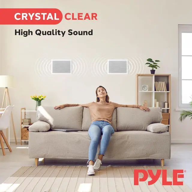 Alt view image 6 of 7 - Ceiling Wall Mount Enclosed Speaker - 400 Watt Stereo In-wall / In-ceiling 8" Enclosed Full Range Deep Bass Speaker System - 50Hz-20kHz Frequency Response, 4-8 Ohm, Flush Mount - PDIW87 White