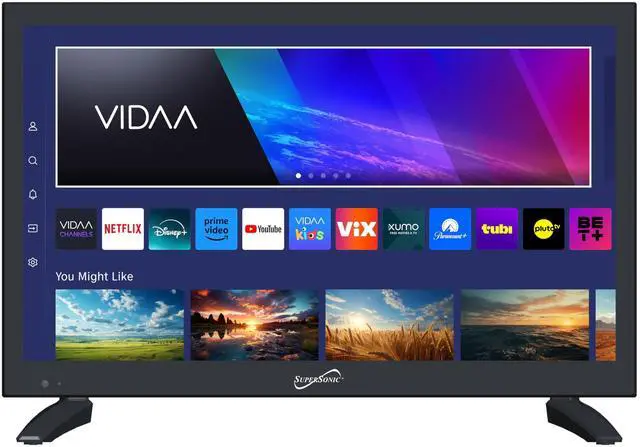 Alt view image 5 of 7 - SC-1926DVD 19-inch LED Smart HDTV w/DVD Player, 3X HDMI, 1080p, WiFi, USB, AC/DC Compatible for Home, Kitchen, or RV Camper, DC Car Cord Included (SC-1926SDVD 19 Smart TV/DVD Combo)